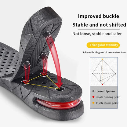 Height Increase Insole – Invisible Air Cushion Shoe Inserts, Variable Height, Adjustable Cut Foot Pad for Heightening