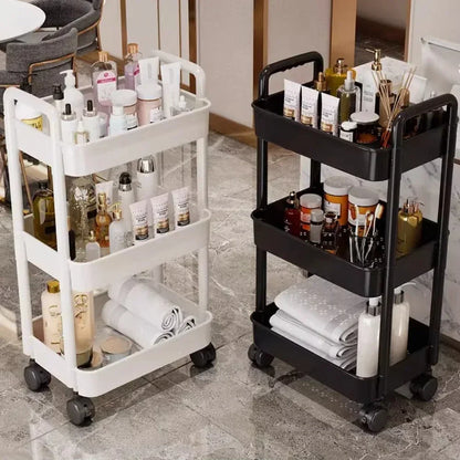 Household Kitchen Organizer Trolley - Mobile Storage Rack Cart with Wheels - Multifunctional Home Accessories - Multi-Storey Bookshelf