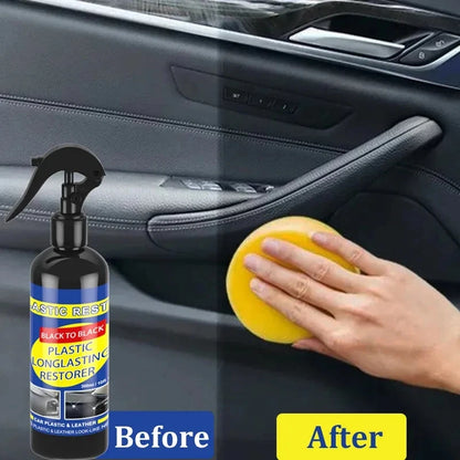 Revive Your Car's Shine: Plastic & Leather Restorer - Glossy Finish, Auto Cleaning Product for Polish, Coating, and Repair