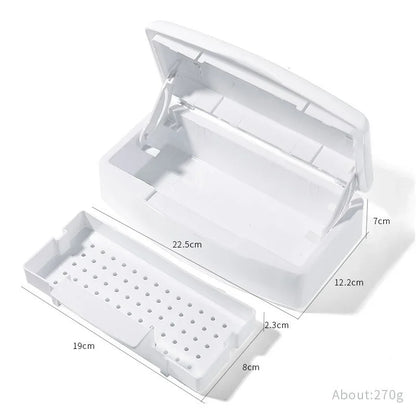 Professional Nail Sterilizer Tray: Disinfection Box for Clean Manicure Tools - Salon-Quality Nail Art Equipment Cleaner and Sanitizing Solution