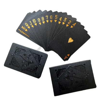 Black Gold Waterproof Playing Cards: Poker Suit for Card Games - Magic Package Board Game Gift Collection