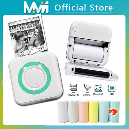 Wireless BT Portable Mini Thermal Printer - 203dpi for Photo Label Memo Printing | USB Cable Included | Imprimante Portable