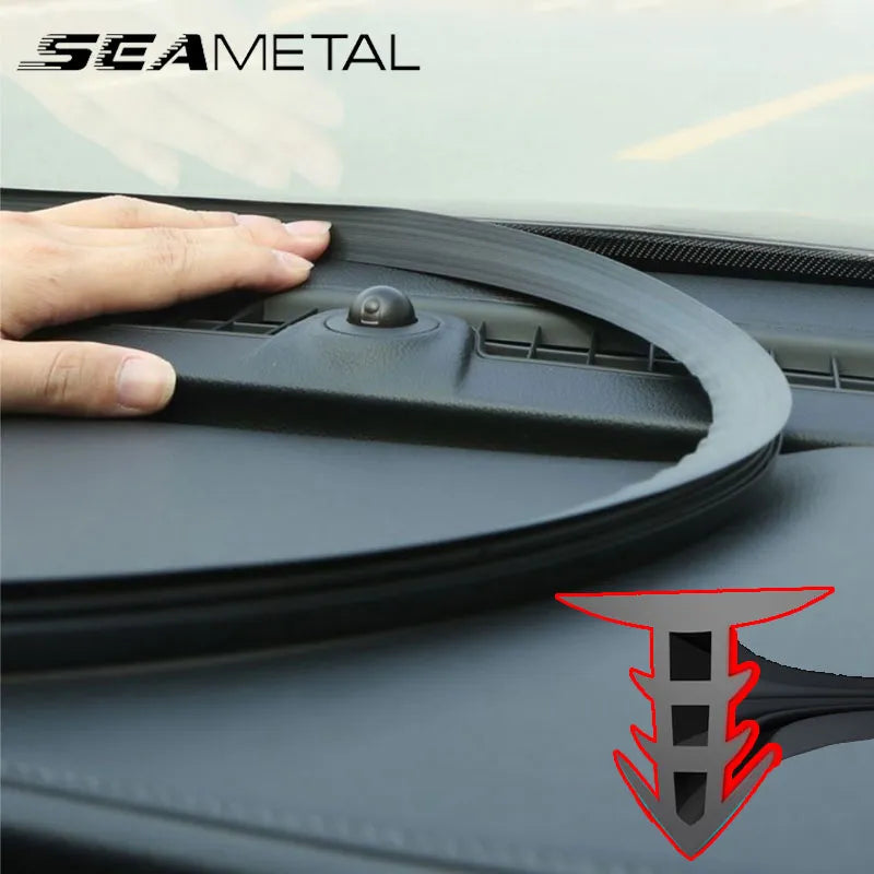 SEAMETAL 1.6m Auto Dashboard Sealing Strip - Universal Car Sticker Rubber Seal for Noise Insulation and Weatherproofing - Essential Car Accessory