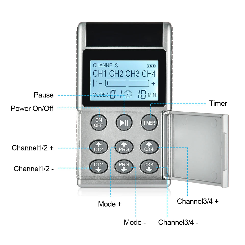 15 Modes EMS Electric Muscle Stimulator - TENS Physiotherapy Pulse Full Body Massager Machine for Pain Relief, Health Care Device