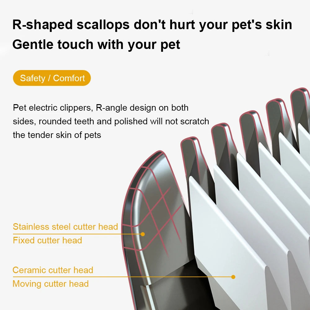 Professional Dog Hair Clipper - USB Rechargeable Grooming Trimmer for Pets, Low Decibel Electric Shaver for Quiet Haircuts