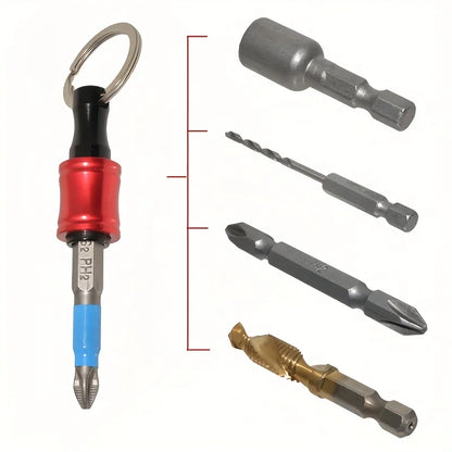 6pcs/Set 1/4" Hex Shank Screwdriver Head Holder - Extension Rod Keychain Adapter | Quick Replacement Drill Bit | Portable Hand Tool