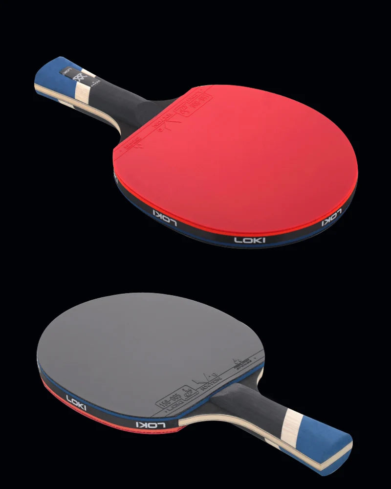 LOKI 9 Star Professional Table Tennis Racket - 5+2 Carbon Ping Pong Paddle with Sticky Rubbers, Ultra Offensive, Available in 6/7/8/9 Star Ratings