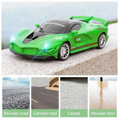 1/18 Scale RC Sports Car with LED Light - 2.4G Radio Remote Control, High-Speed Drifting Vehicle, Racing Toy for Boys and Girls