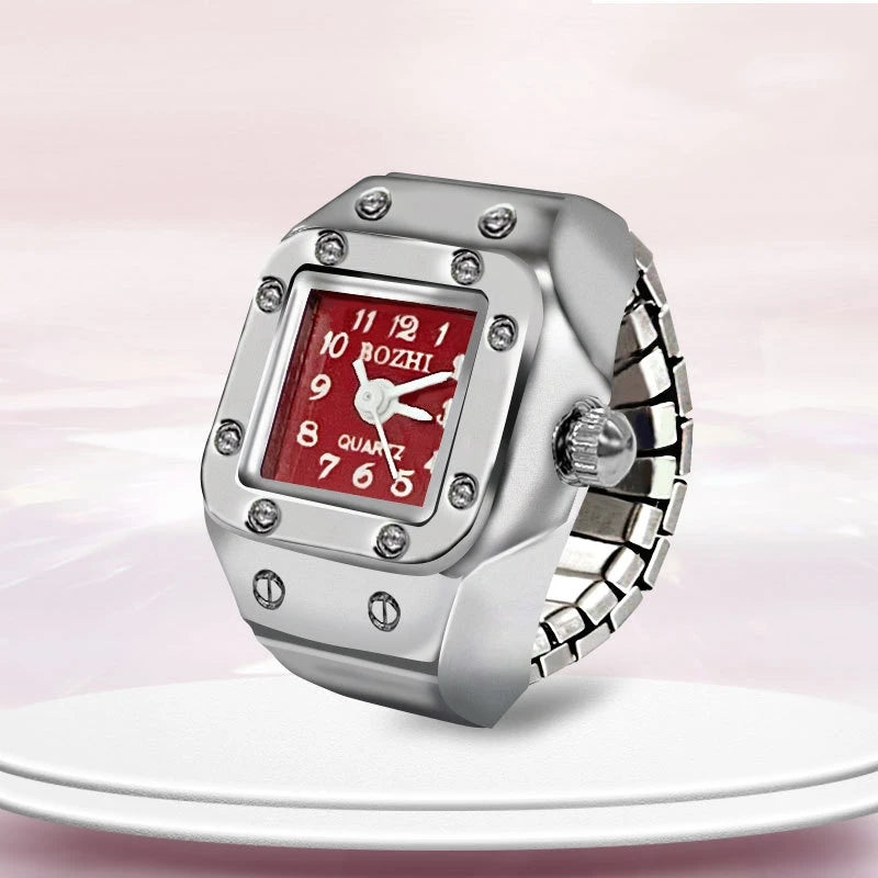 Creative Alloy Shell Finger Ring Watch - New Hot Selling Square Dial for Couples, Men and Women