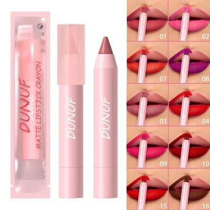 18-Color Waterproof Lipstick Pencil – Sexy Red Matte Contour Tint Lipliner Pen for Long-Lasting, Non-Stick Cup Lip Makeup. Cosmetic