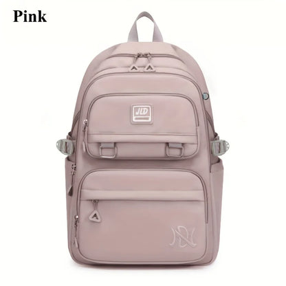 Large Capacity Waterproof Nylon Backpack - Stylish Casual Double Shoulder Bag for Students and Travel