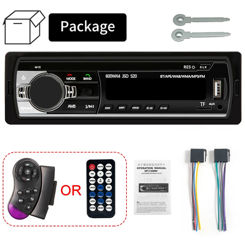 1 Din Car Stereo Player: Digital Bluetooth MP3 Player with FM Radio and USB/SD Input