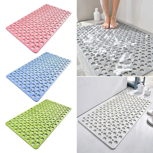 Extra Porous Large Bath Mat - Non-Slip, Strong Suction, Anti-Mold TPE Shower Mat for Kitchen and Bathroom