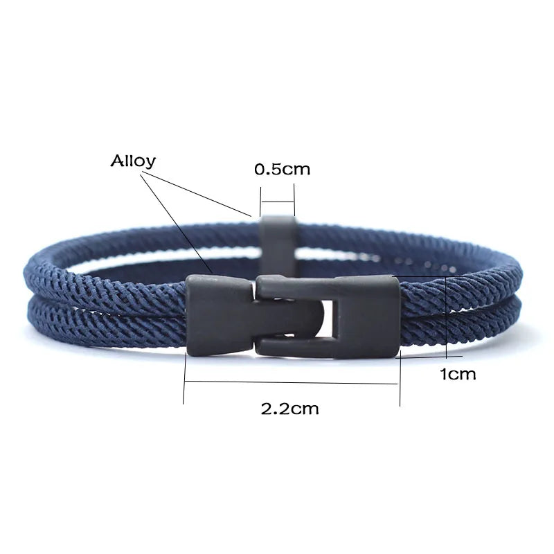 New Fashion Men’s Double Layer Thread Bracelet | Detachable & Stackable Leisure Accessories | Hombre Erkek Bileklik