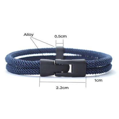 New Fashion Men’s Double Layer Thread Bracelet | Detachable & Stackable Leisure Accessories | Hombre Erkek Bileklik