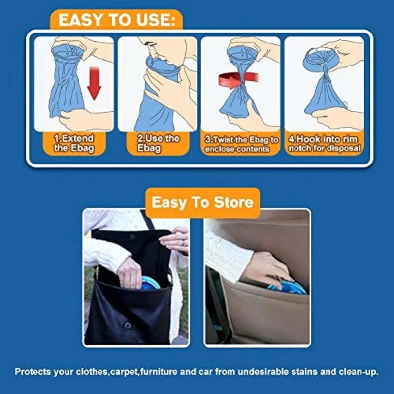 10-Pack 1000ML Disposable Travel Motion Sickness Nausea Vomit Bags for Car, Airplane