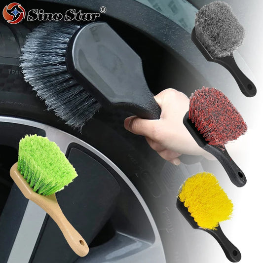 Car Wheel & Tire Brush: Soft Bristle Brush for Rim and Exterior Surfaces - Efficiently Cleans Tires, Releases Dirt and Grime