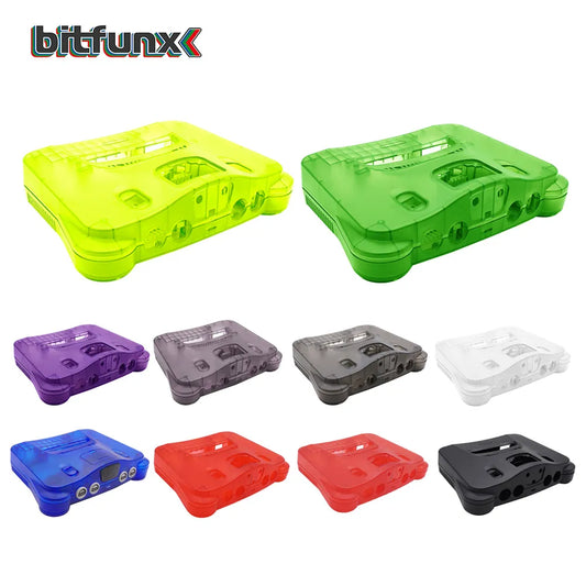 Bitfunx Replacement Translucent Plastic Shell Case for Nintendo 64 (N64): Transparent Box Replacement