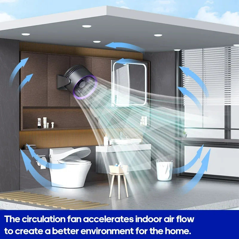 Multi-Functional Electric Fan – Wireless Portable Circulator, Silent Ventilation, Desktop and Wall-Mounted Cooler