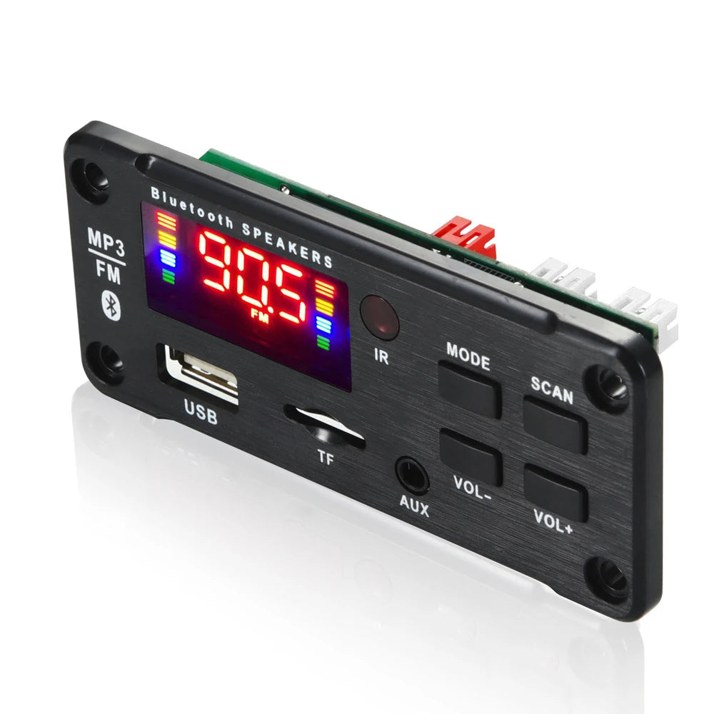 50W Bluetooth MP3 Decoder Audio Board with USB & TF, FM Radio for Car Speakers - DC 5V/12V Power Supply