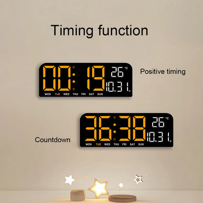 Electronic Digital Clock with 5 Modes – Voice Control & Adjustable Brightness Table Clock for Office, Living Room, Bedroom Decor