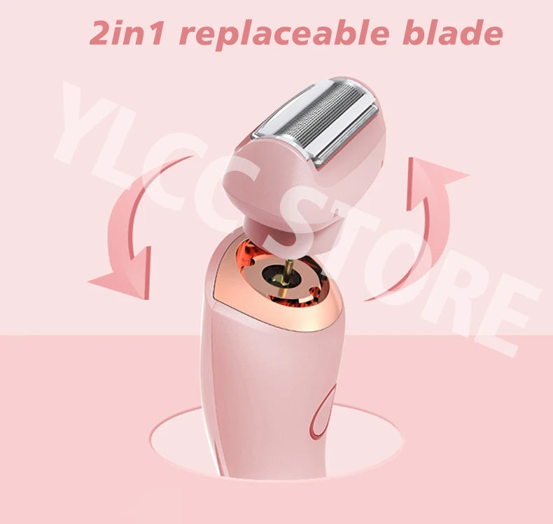 Electric Razors for Women - 2 in 1 Bikini Trimmer and Face Shavers, Hair Removal for Underarms, Legs, and Body