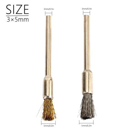 36Pcs Brass and Steel Wire Brushes: Rotary Tools Set for Polishing, Rust Removal, and Metal Cleaning