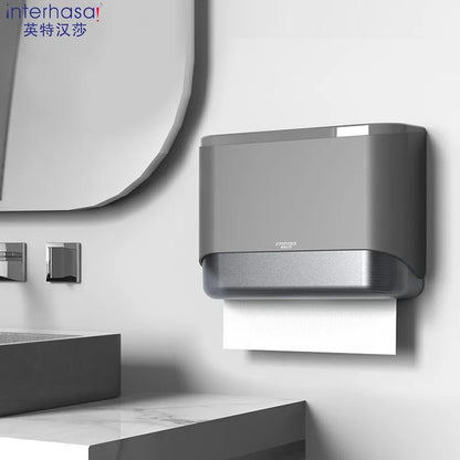 interhasa! Punch-Free Paper Towel Dispenser: Wall-Mounted Tissue Holder for Bathroom Toilet - Convenient Paper Towel Storage