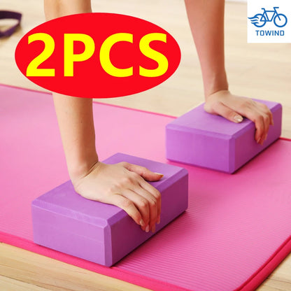 2PCS EVA Foam Yoga Blocks - Gym Bricks for Stretching, Body Shaping and Dance Training Fitness Equipment