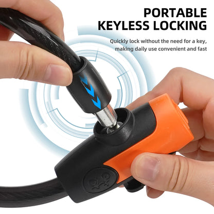 Universal Mountain Bike Cable Lock with Key - Secure Anti-Theft Solution with Bracket, Portable Steel Scooter & Bicycle Accessories