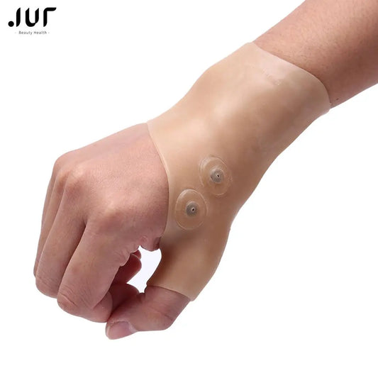 Experience Relief with 1PC Magnetic Therapy Wrist Hand Thumb Support Gloves - Silicone Gel Arthritis Pressure Corrector for Pain Relief and Massage