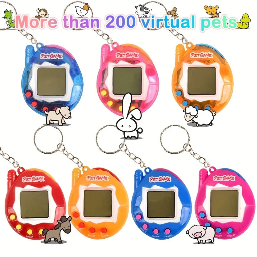 Transparent Electronic Tamagotchi Pet - 168 Pets in One, Virtual Cyber Digital Toy, Nostalgic Pixel Fun Play