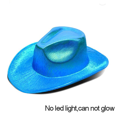 New Pearlescent Cowboy Hat - Glowing Cowgirl Cap for Dance Costumes, Neon Nightclub Decor