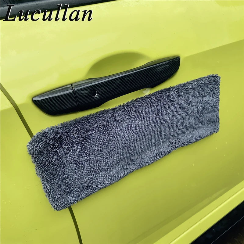 Lucullan Magnet Premium Microfiber Towels: Twist Loop Towels for Drying Door Handles & Mirrors - Absorbent & Quick Drying