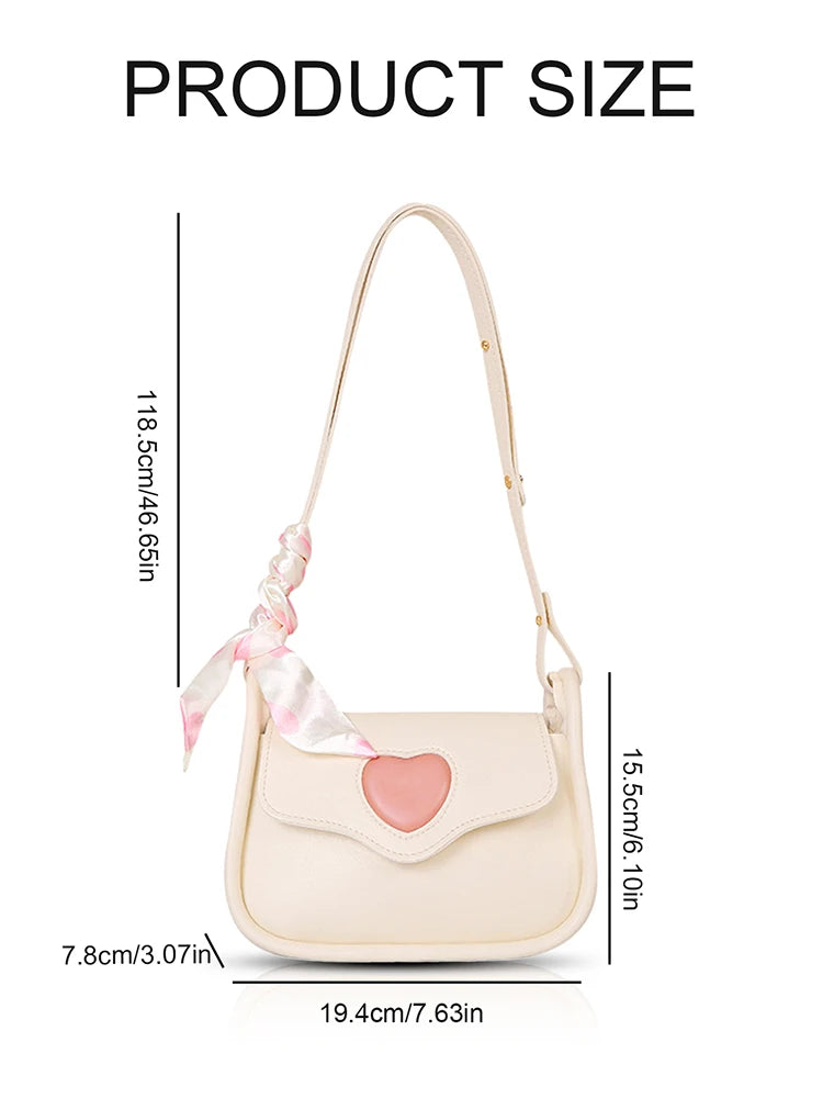 Women's Slanting Cross Bag: Retro Saddle Bag, Fashionable Hundred Love Design - Niche Shoulder Bag