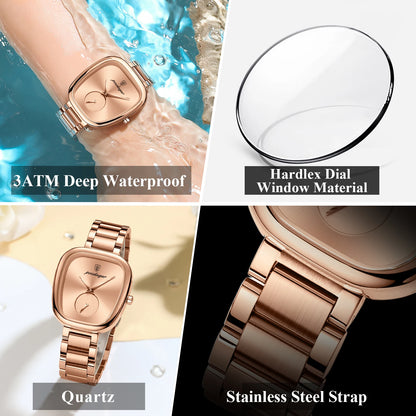 POEDAGAR Luxury Women's Quartz Watch - Elegant Waterproof Stainless Steel Timepiece