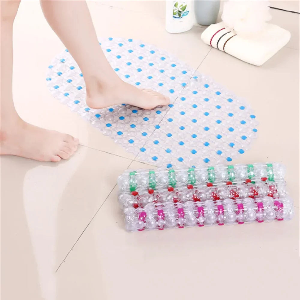 Large Non-Slip Bathroom Mat - Massage Bath Rug with Suction Cups | Home Bathroom Supplies