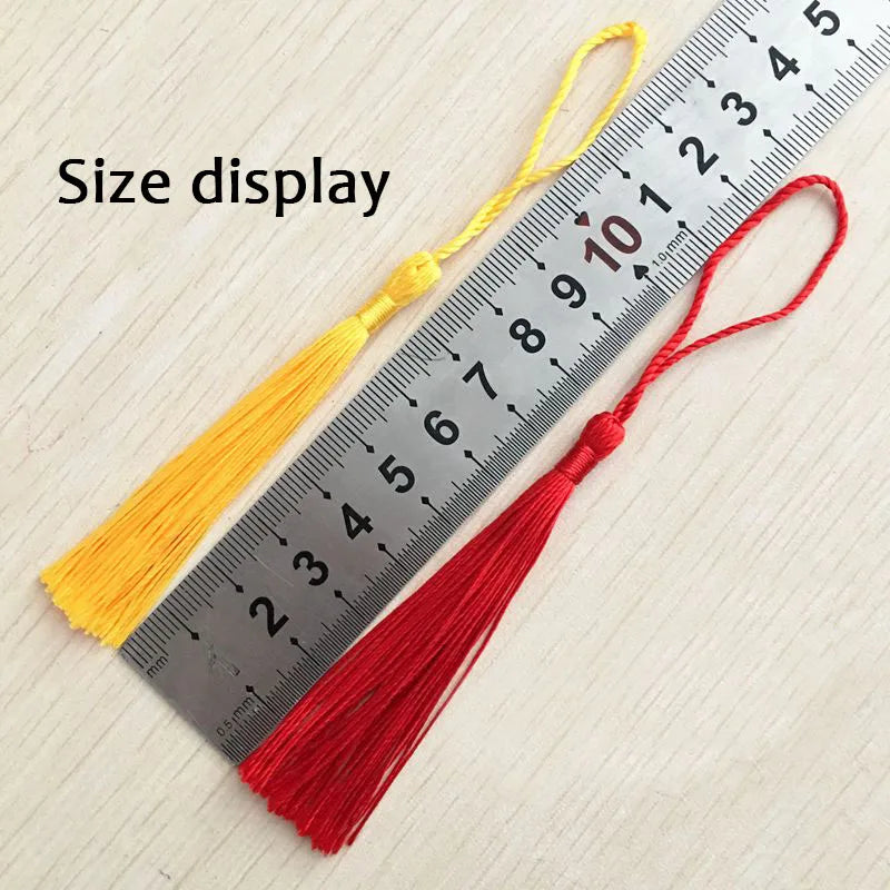 100pcs Polyester Silk Tassel Fringe - 13cm Cotton Tassels Trim for Sewing, Curtains, DIY Wedding Decoration