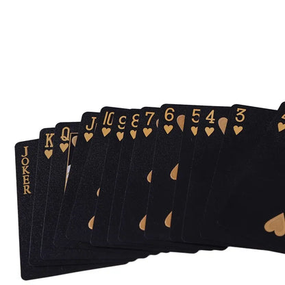 Black Gold Waterproof Playing Cards: Poker Suit for Card Games - Magic Package Board Game Gift Collection