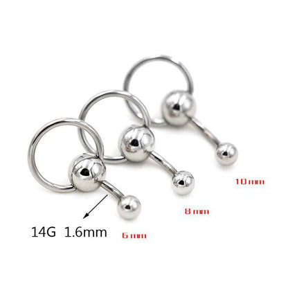 Punk Style Stainless Steel Belly Button Rings - Surgical Steel Navel Piercing Jewelry in 6mm, 8mm, 10mm Sizes