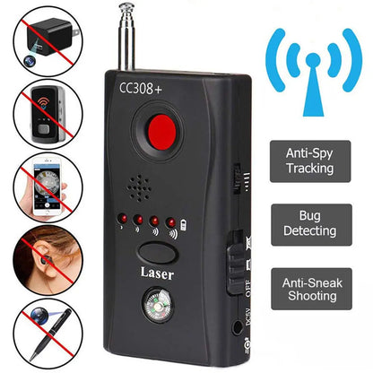 K18 Multi-Function Anti-Spy Camera Detector - Wireless Lens Device Finder, 1MHz-6.5GHz GSM Audio Bug and GPS RF Signal Tracker