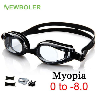 Myopia Professional Swimming Goggles - Anti-fog UV Swimming Glasses for Men Women, Silicone Diopters Swim Sports Eyewear