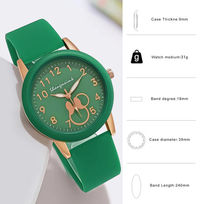 Quartz Watches for Women - Luxury Brand, Round Clock, Silicone Strap - Elegant Women's Watch Gift, Relojes de Mujer, Relogio Feminino