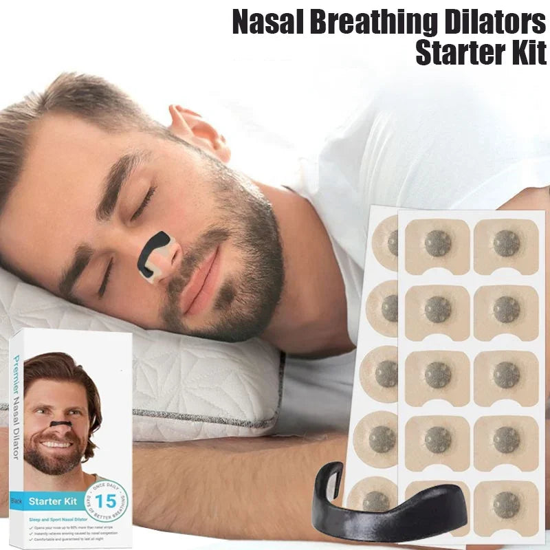 15 Pairs Magnetic Nasal Strips - Breathing Dilators to Increase Air Intake, Improve Sleep, and Reduce Snoring for Nighttime Use