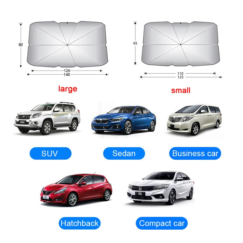 Car Sunshade Umbrella: Sun Shade Protector Parasol for Summer - Windshield Protection Accessories for Auto Shading