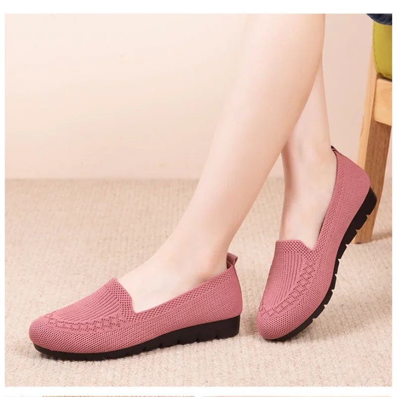 Casual Women’s Summer Shoes – Mesh Breathable Flat Sneakers, Lightweight Slip-On Loafers, Comfortable Ladies Zapatillas