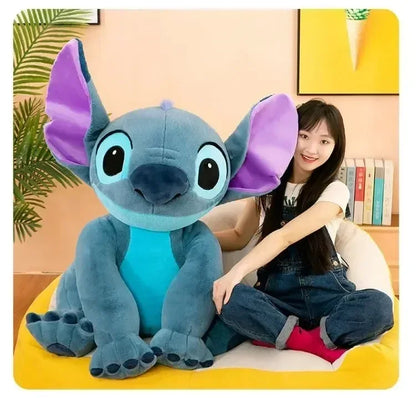 Disney Lilo and Stitch Giant Plush Doll - 30cm to 80cm Cartoon Animal Stuffed Toy, Soft Couple Sleeping Pillow, Ideal Gift