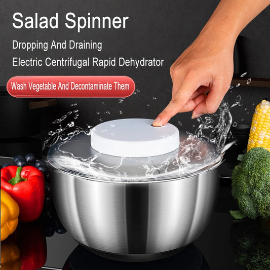 Revolutionize Salad Prep with the Automatic Electric Salad Spinner and Food Strainer: Your Multifunctional Salad Making and Vegetable Washing Tool