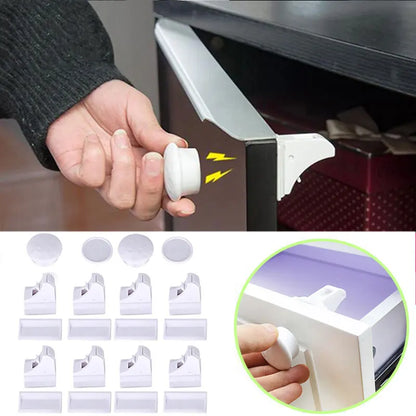 Child Safety Magnetic Lock - Drawer and Cabinet Door Protection, Baby Safety Latch with Security Locks