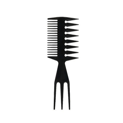 Professional Retro Oil Head Comb – Wide Tooth Slicked Back Hairstyle Fork Comb for Detangling and Curly Hair – Barber Accessories